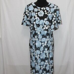 Alex Marie Embroiderded Lace Blue and Black Dress